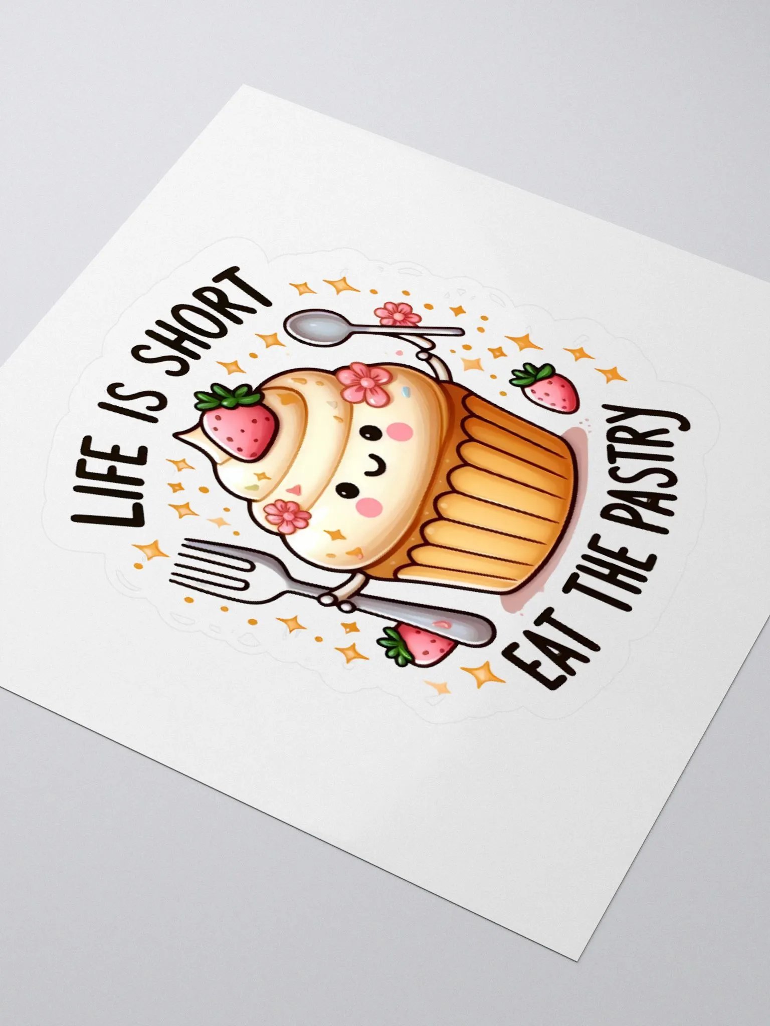 Cute Cupcake Kiss Cut Stickers product image (10)