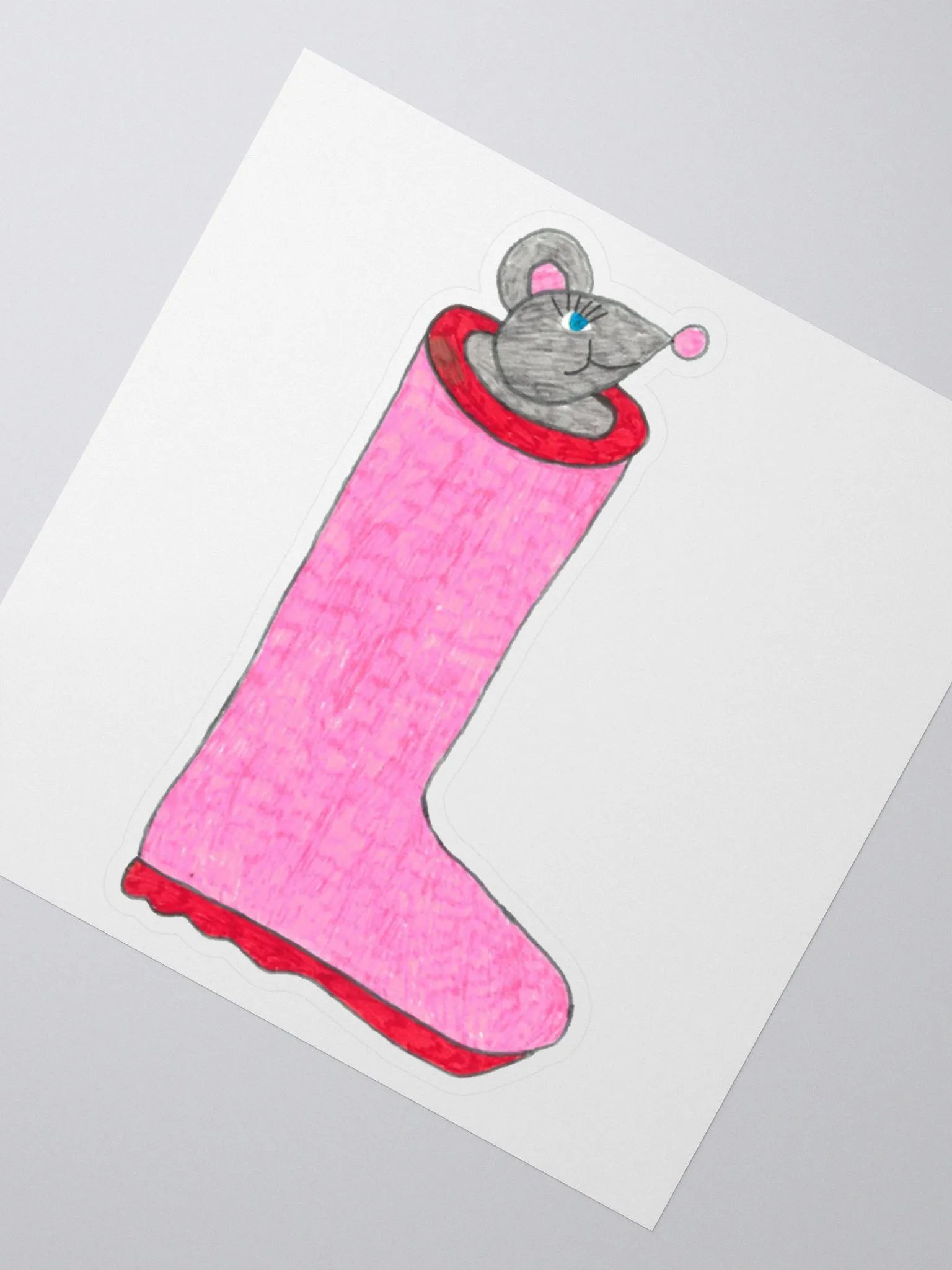 Rain boot mouse sticker product image (2)