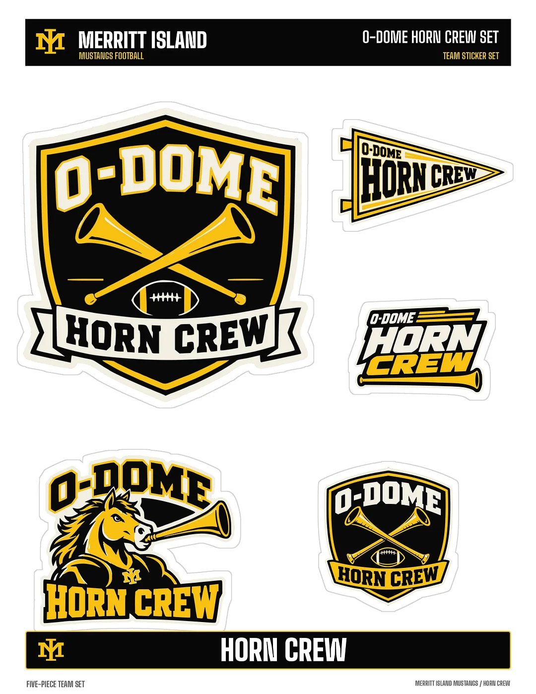 Mustangs Horn Crew Sticker Sheet
