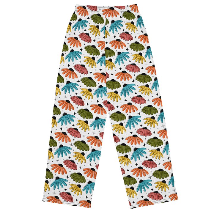 Retro Halftone Coneflowers Unisex Wide Leg Pants product image (2)