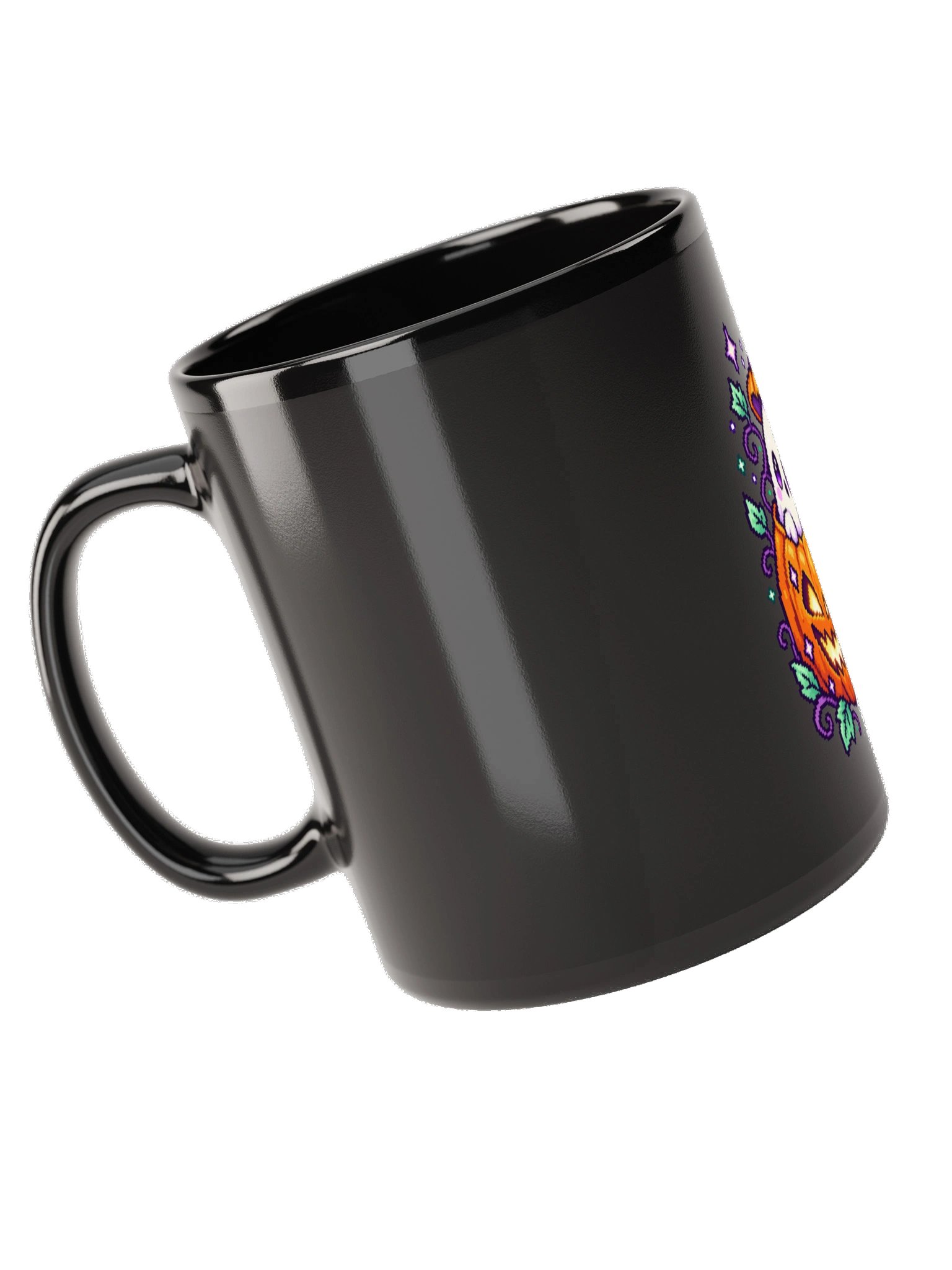 Ghost Pumpkin Peeker — Black Glossy Mug product image (5)
