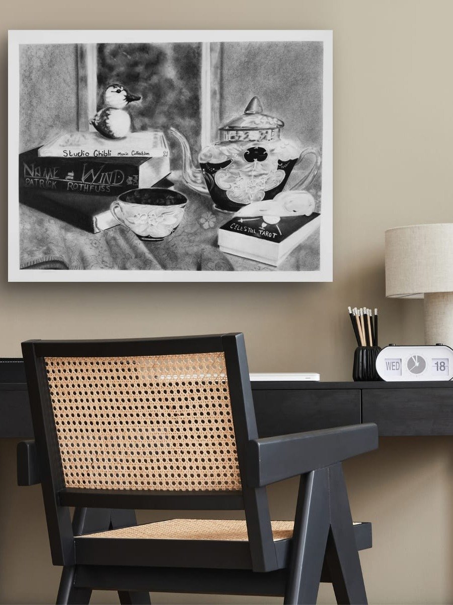 Millennial Still Life Charcoal Art Print product image (5)