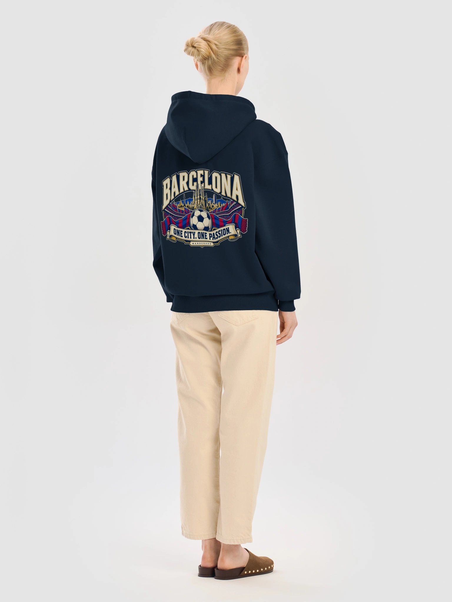 Barcelona Football Graphic Hoodie – Organic Cotton Blend | WanderOdd product image (2)