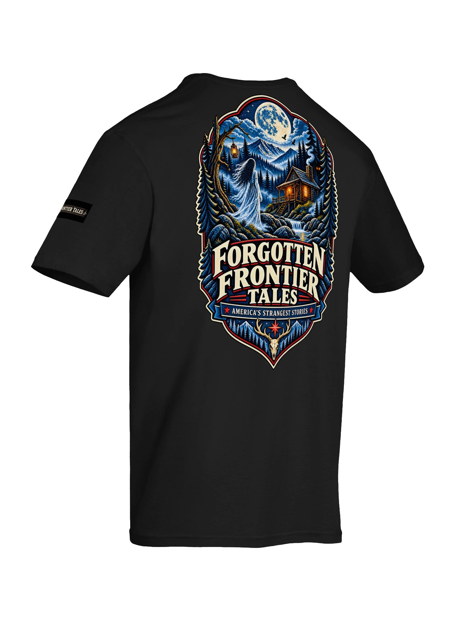 Forgotten Frontier Tales — Cabin of Whispers Haunted Tee product image (8)