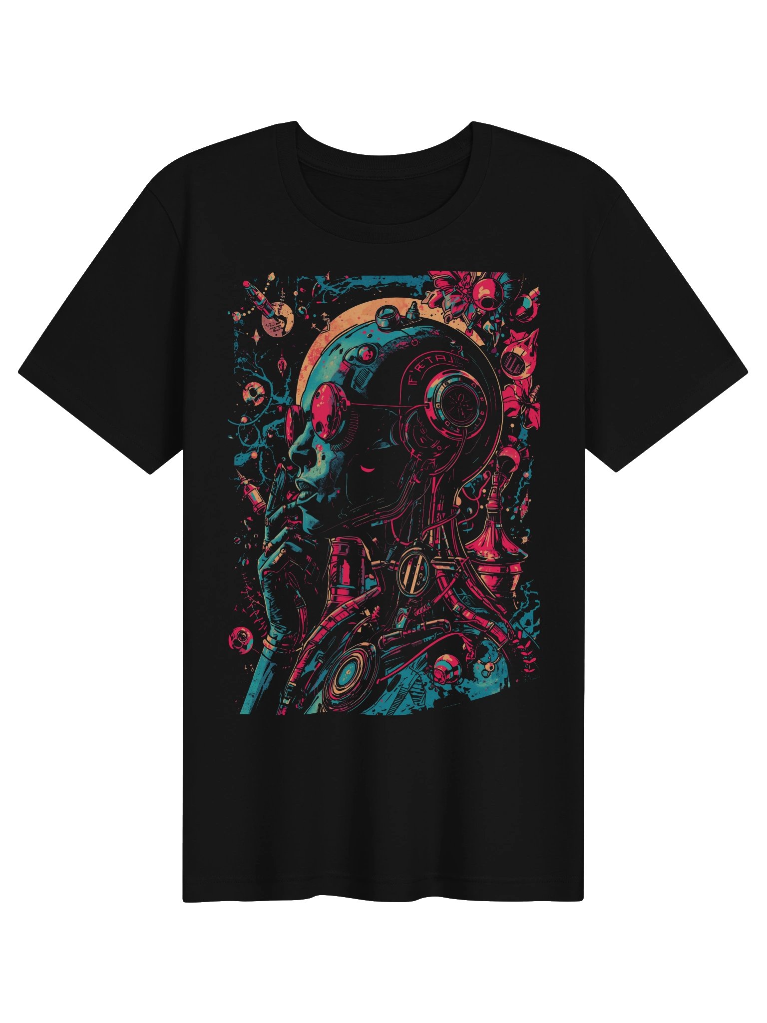 Neon Cyber Face Lightweight T-Shirt product image (1)