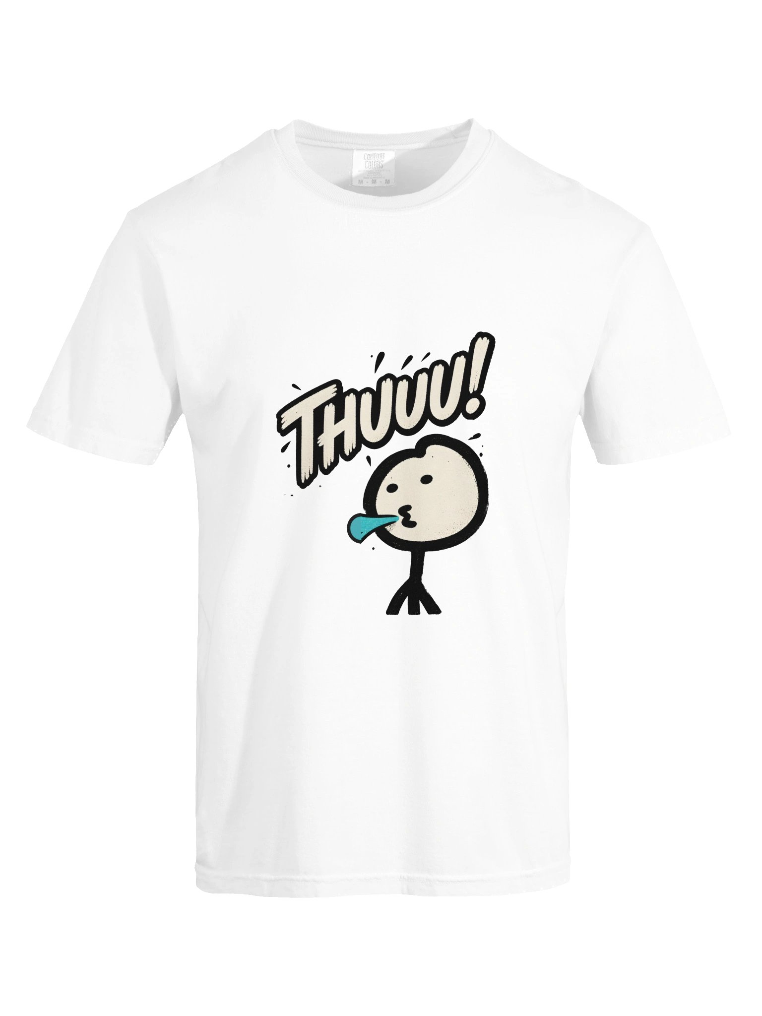 Thuuu Printed Unisex T-Shirt in White | Funny Cartoon Spit Graphic Tee product image (9)