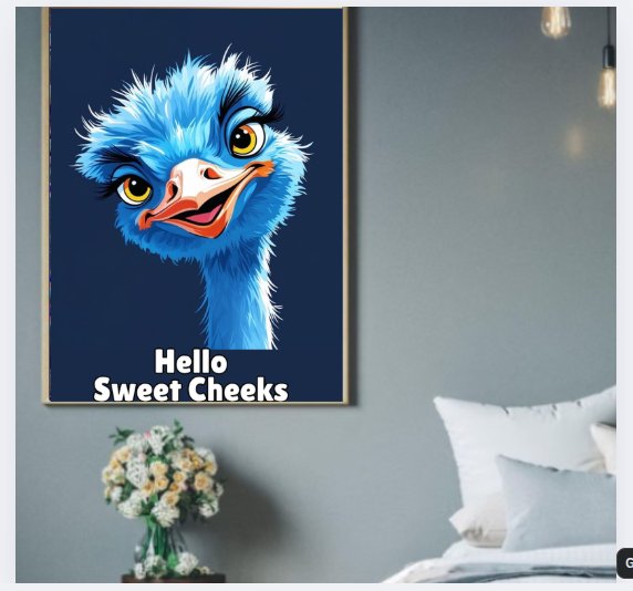 Ostrich Hello Sweet Cheeks Wall Art product image (5)