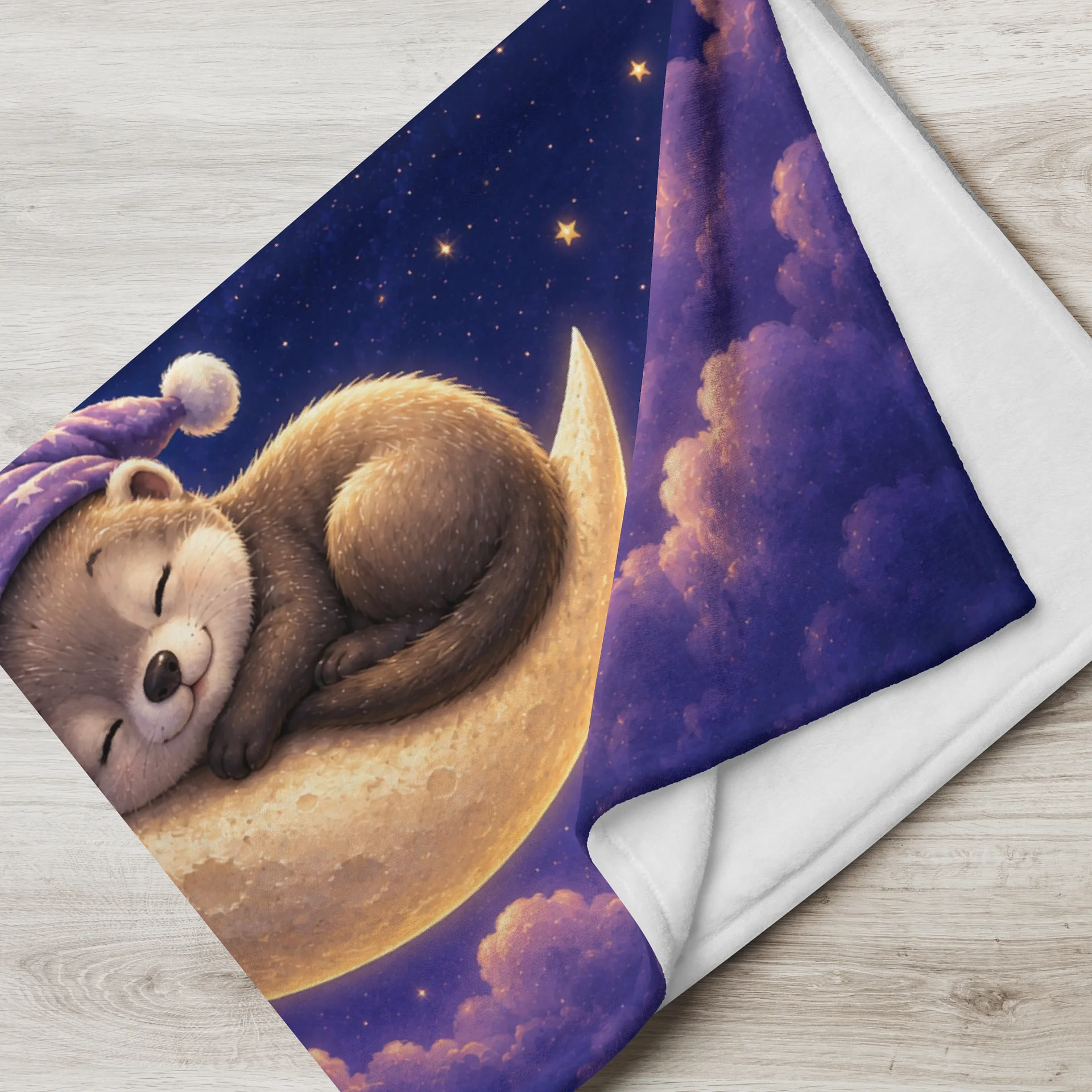 Crescent Moon Dreams Ferret Throw Blanket | Moonlit Dreams product image (2)