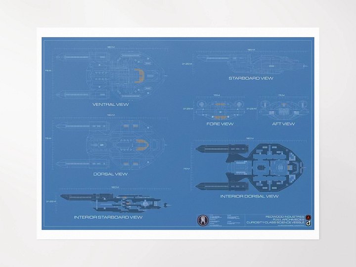 RWI Archimedes Starship Blueprint Poster product image (1)