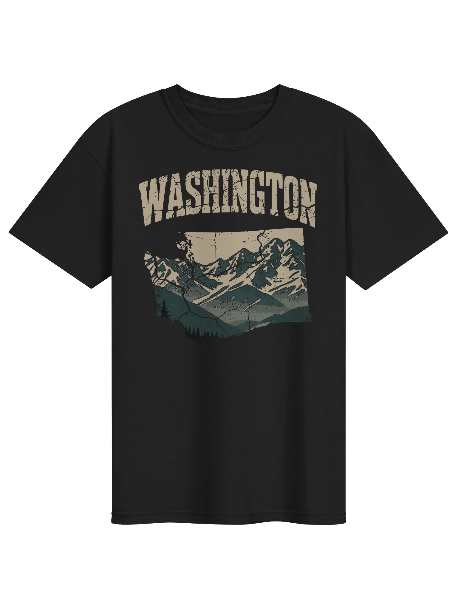 Washington Mountain T-Shirt | Vintage Pacific Northwest State Pride Tee product image (1)