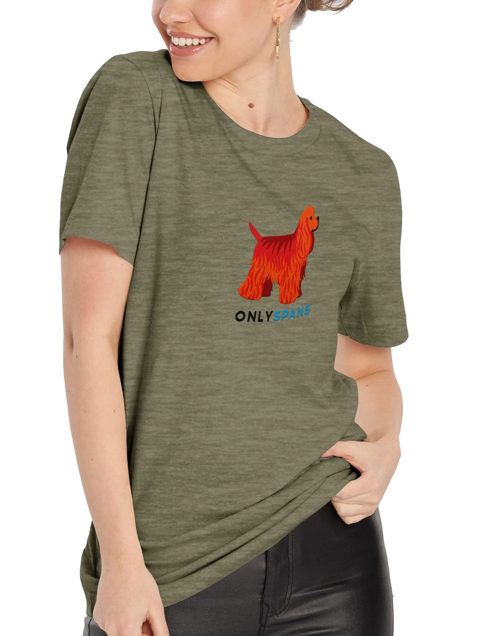 Only Spans T-Shirt(Embroidered) of an American Cocker Spaniel(Red) product image (2)