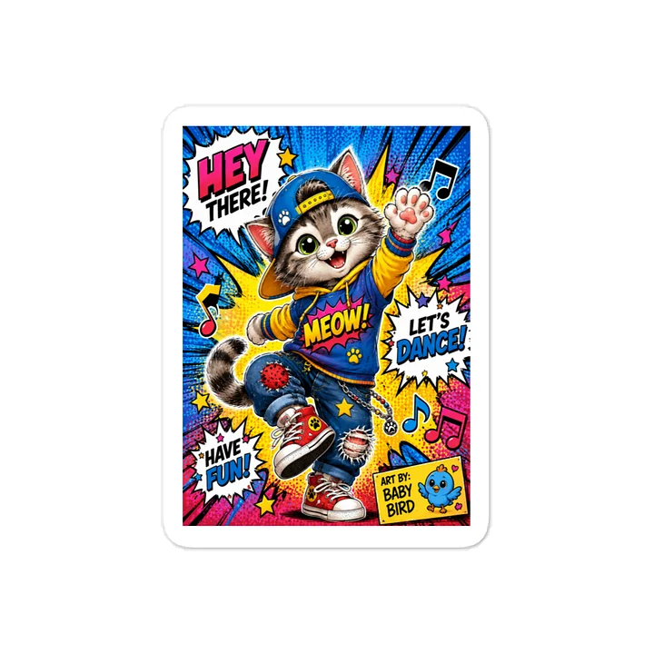 Baby Bird's Dancing Kitty Sticker product image (1)