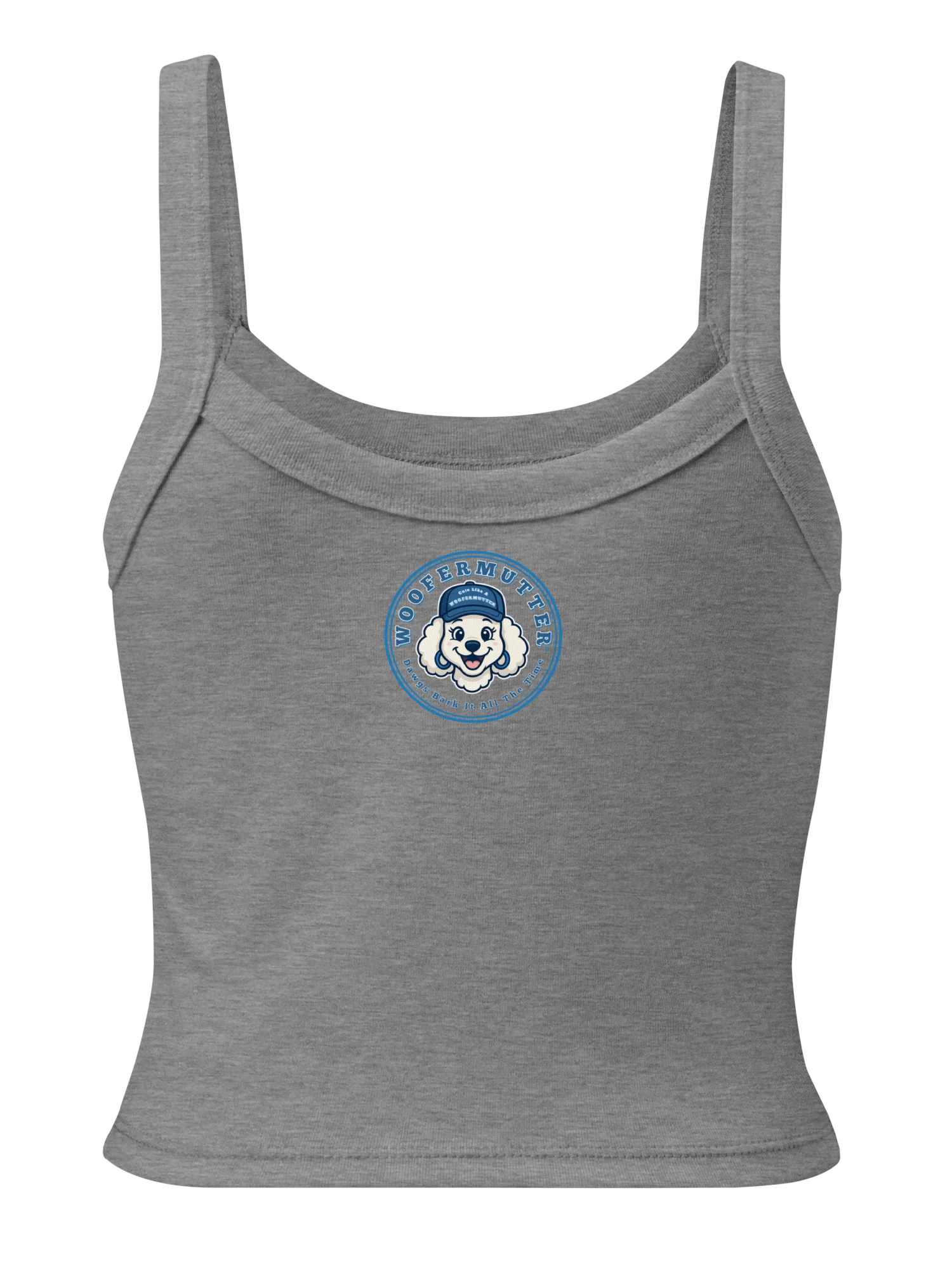 Cute As A WooferMutter™ Micro Rib Tank Top White Poodle product image (8)