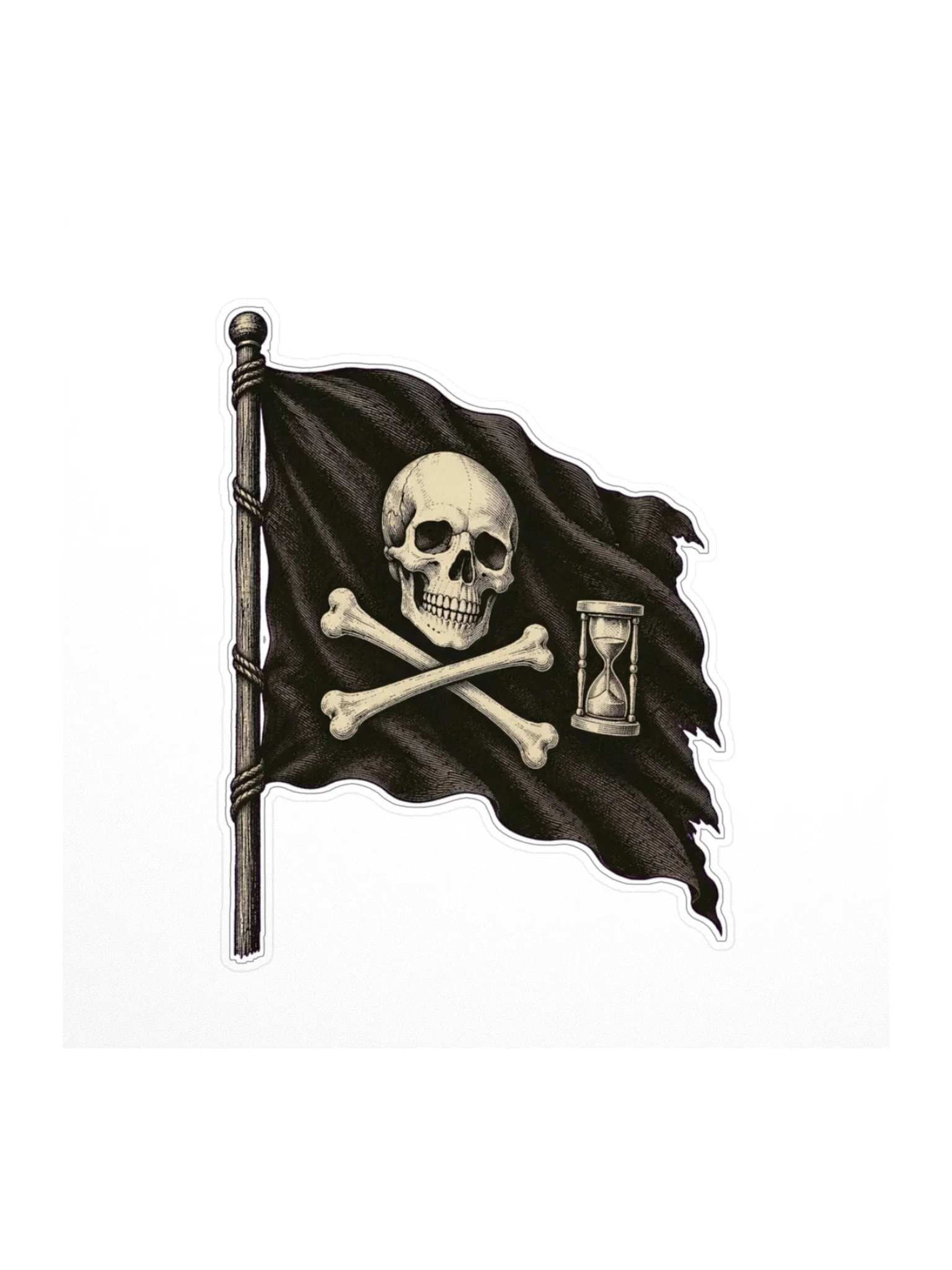 Pirate Flag of 1700 Sticker, White