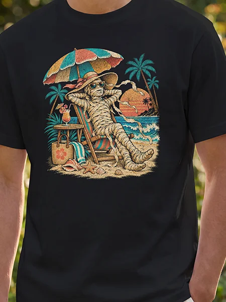 Mummy Beach Day — Monsters Off Duty Tee product image (2)