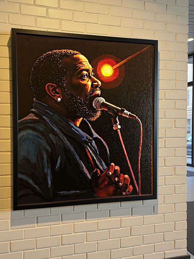 The Soul Singer - Retro Vibes Luminary Echoes Canvas Print product image (2)