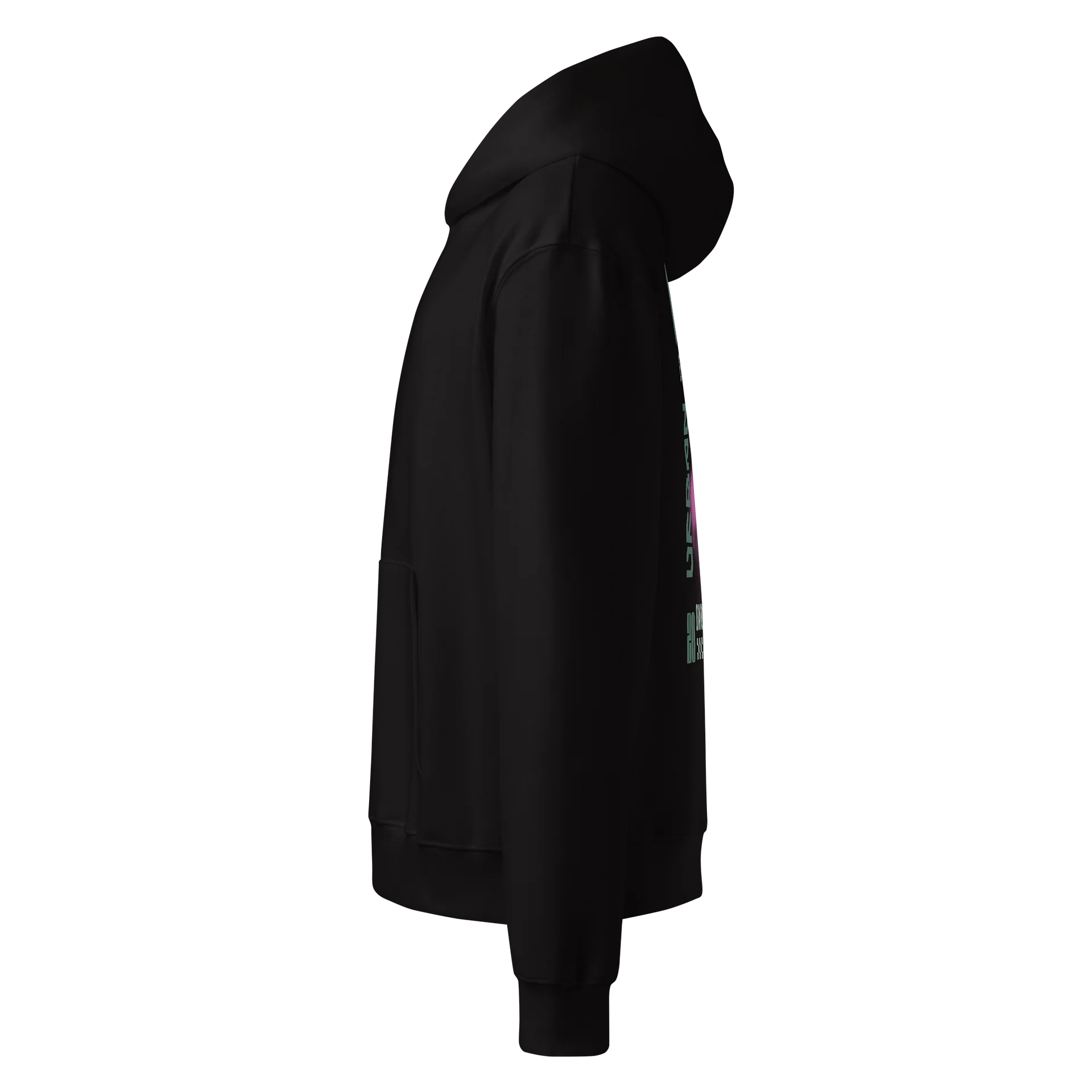 Urban Butterfly Unisex Bella Champ Butterfly Hoodie R3CVR.i by EQALL® Originals_Green / Cyclamen product image (3)