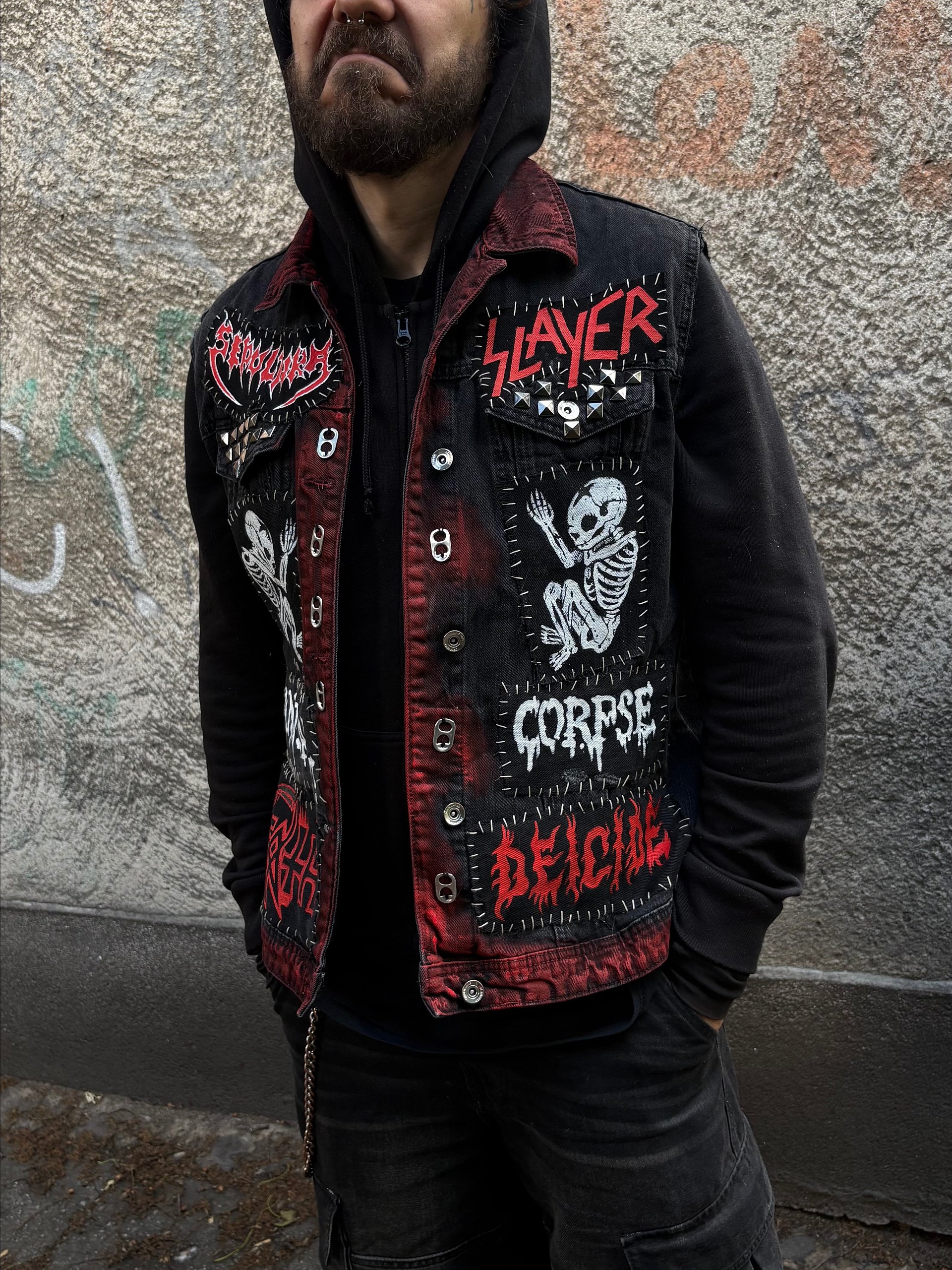 💀 Hand-Customized Old-School Death/Thrash Metal Battle Vest 💀 product image (4)