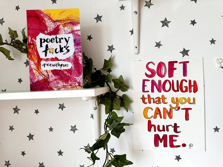 'soft enough' original painting from 'poetry f*cks' product image (2)