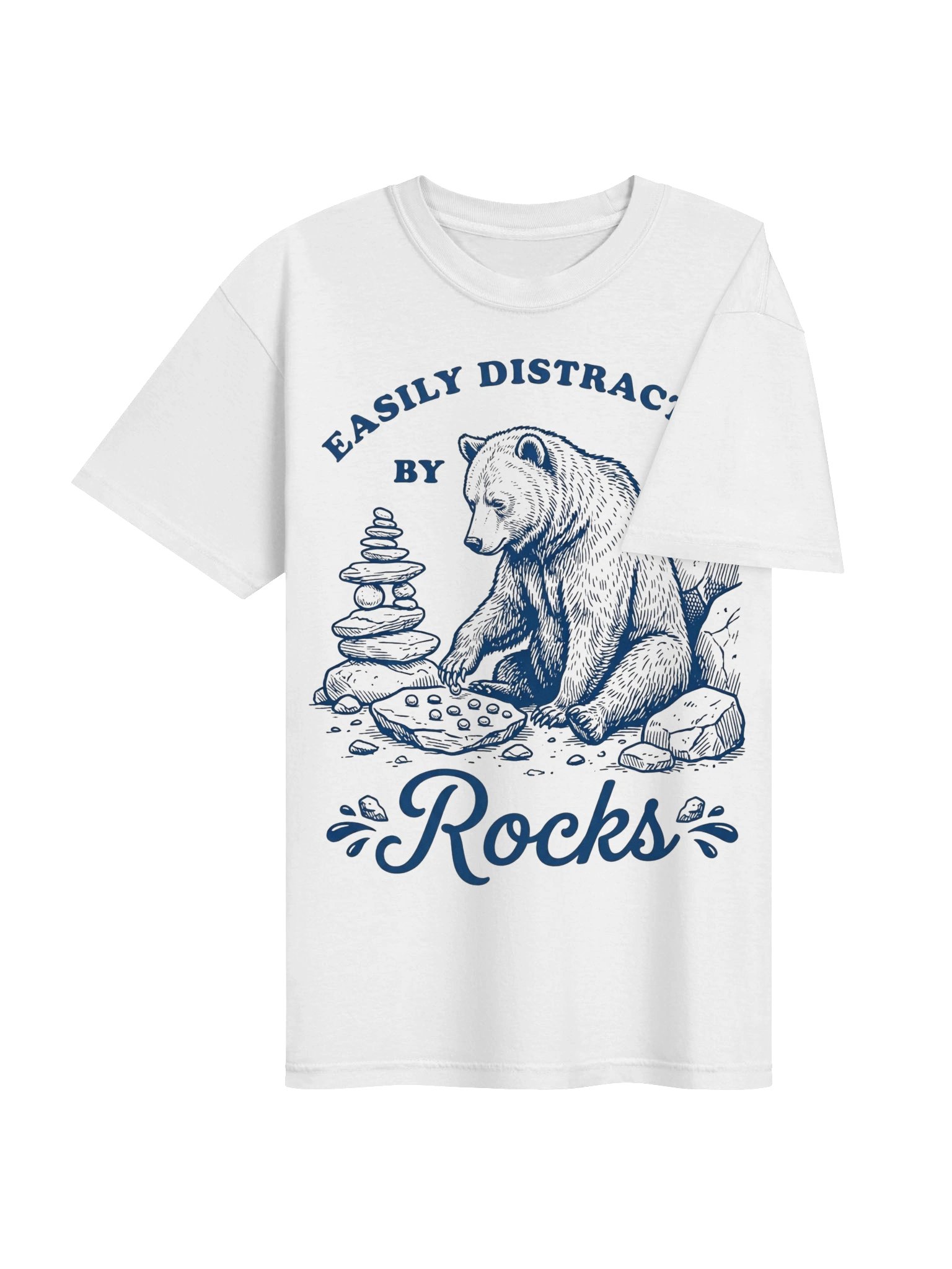 Easily Distracted By Rocks Funny Bear Nature utdoor T-shirt product image (4)