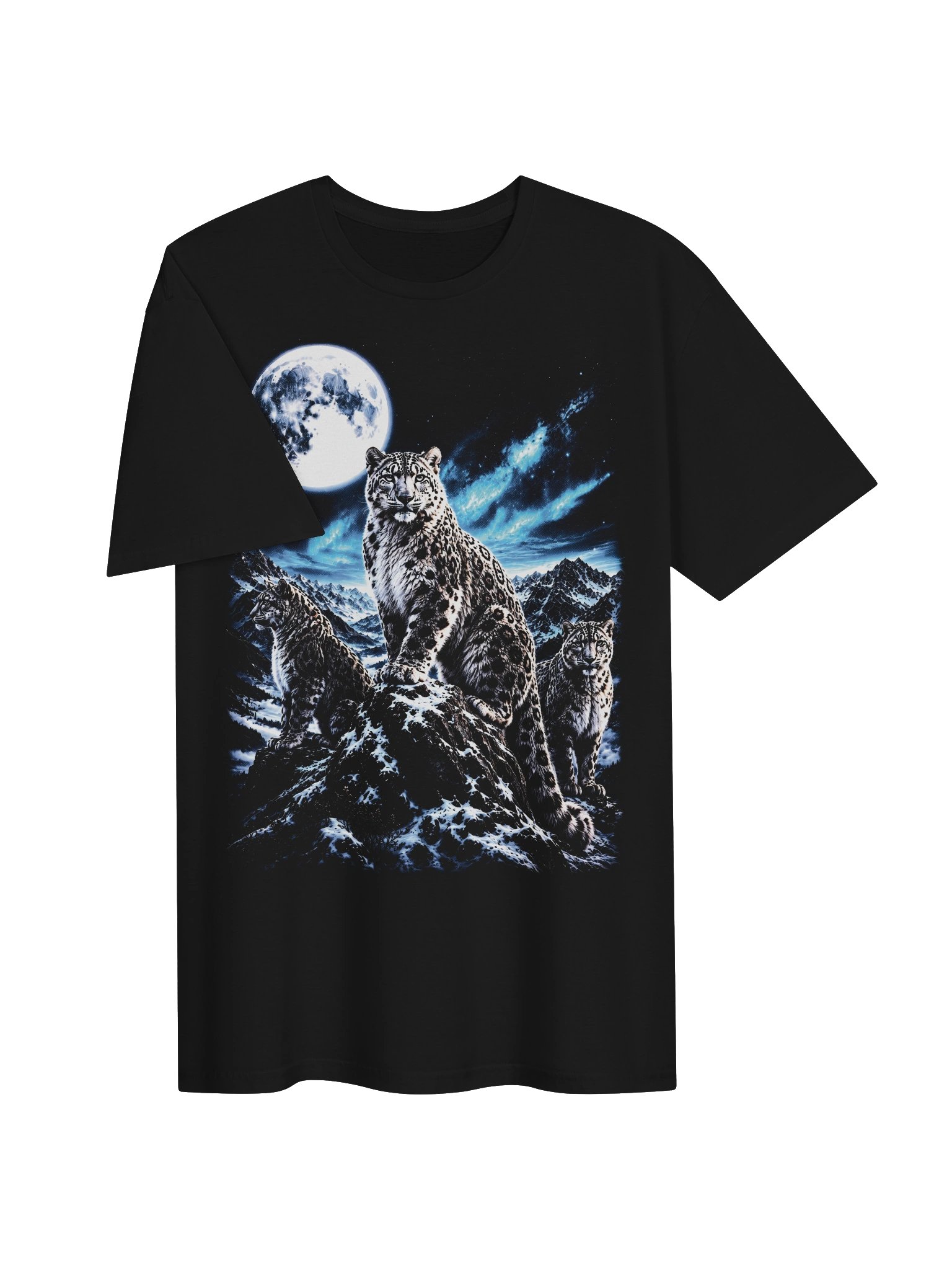 Snow Leopard Howling Moon Tshirt | Legendary Wildlife Shirt product image (2)