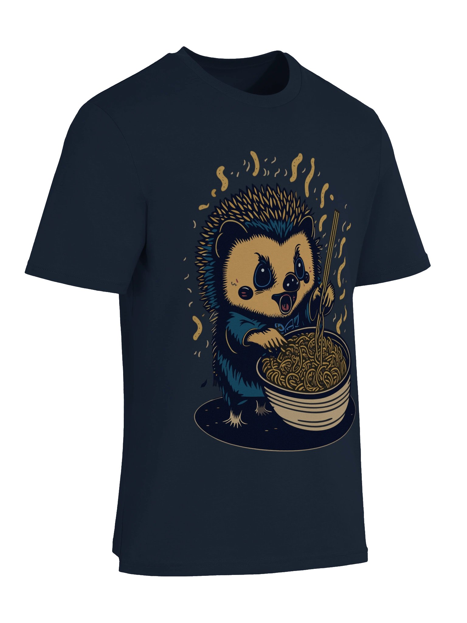 Whimsical Noodle Lover Hedgehog T-Shirt product image (58)