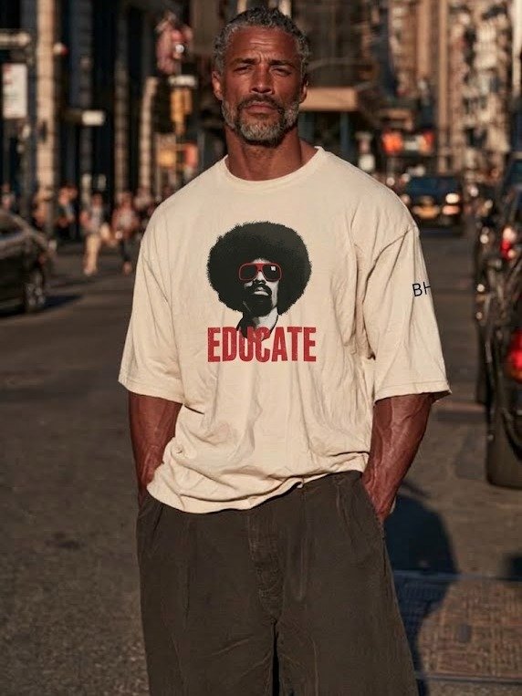 Educate T-Shirt (1) | Knowledge Is Power | Afro Design | Originology | Black History X product image (4)