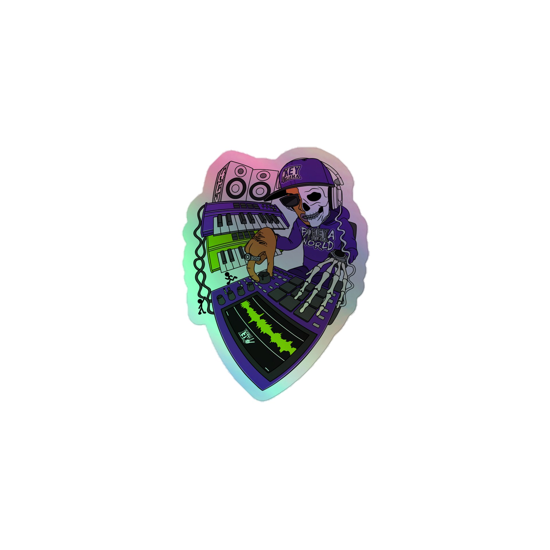 Skeleton Beatmaker Holographic Sticker product image (1)