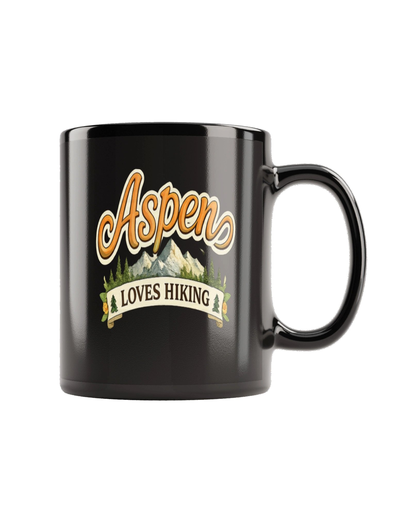 Aspen Loves Hiking Black Mug product image (3)