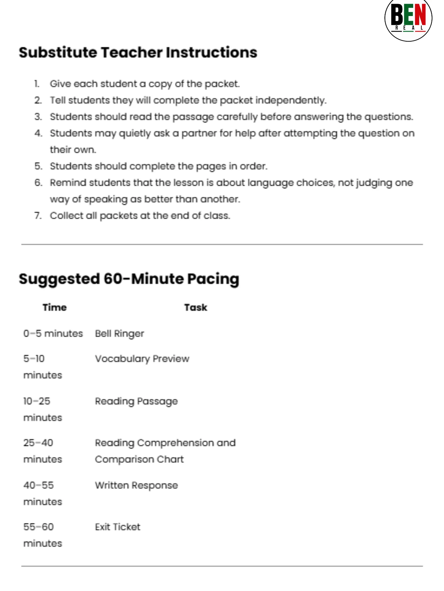 Black History 365 Sub Plan: Code-Switching, Voice, and Identity | Middle School Language Arts| 60-Minute Lesson product image (3)