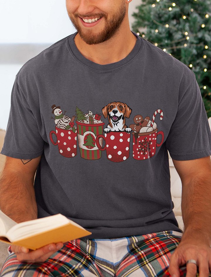 Cute Beagle in a Christmas Cup T-Shirt | Funny Christmas Pup in a Cup product image (21)