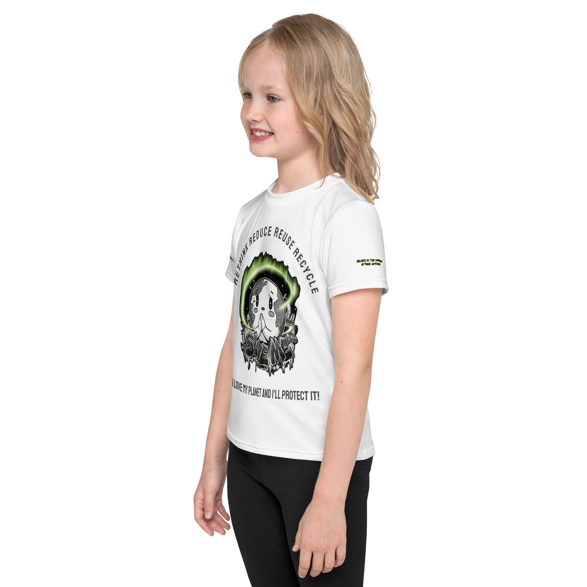 Save Me Kids Crew Neck T-Shirt | Eco-Friendly Style for Young Activists product image (3)