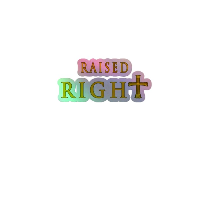 Raised Right Cross Holographic Sticker product image (1)