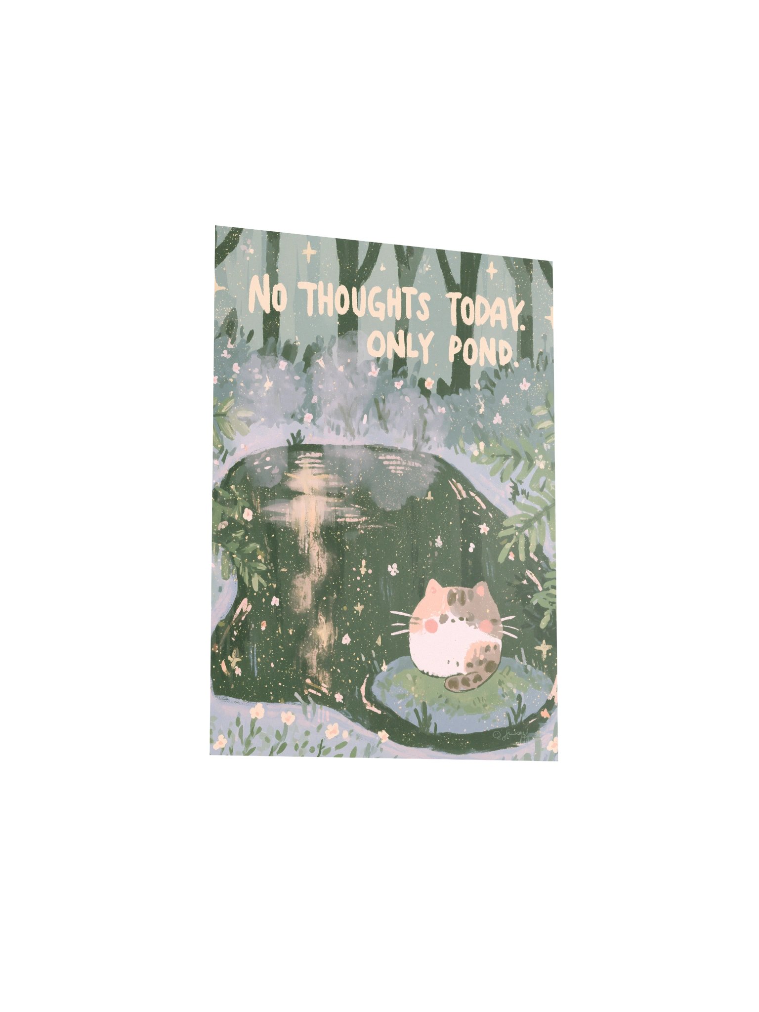 No Thoughts Today Pond Cat Poster product image (22)