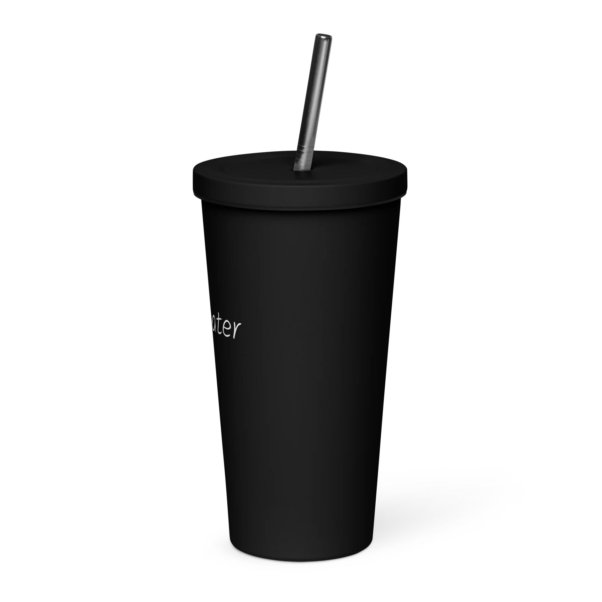 Insulated tumbler with straw - black/blue - BLACK WATER product image (6)