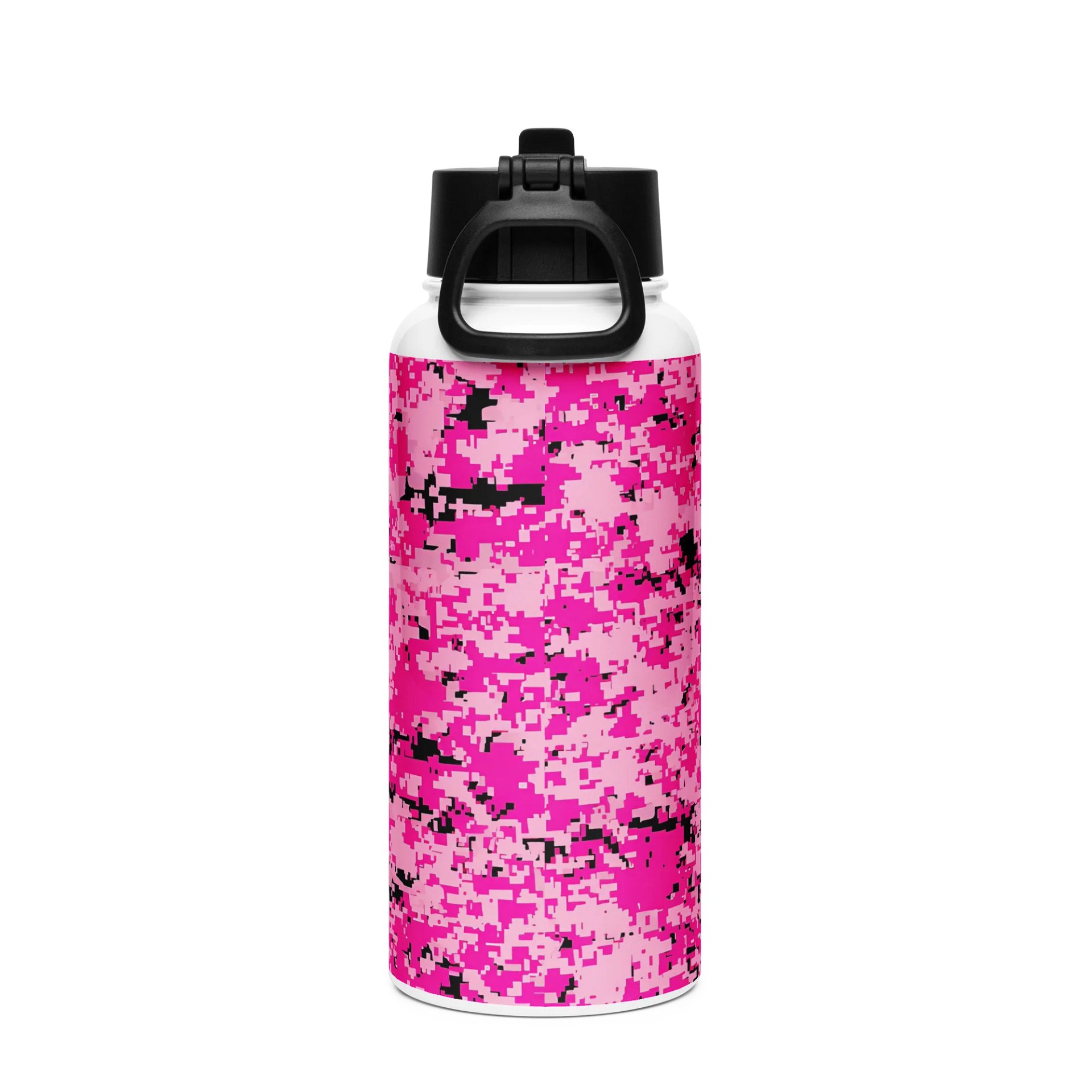 Pink Pixel Camo Stainless Steel Water Bottle product image (2)