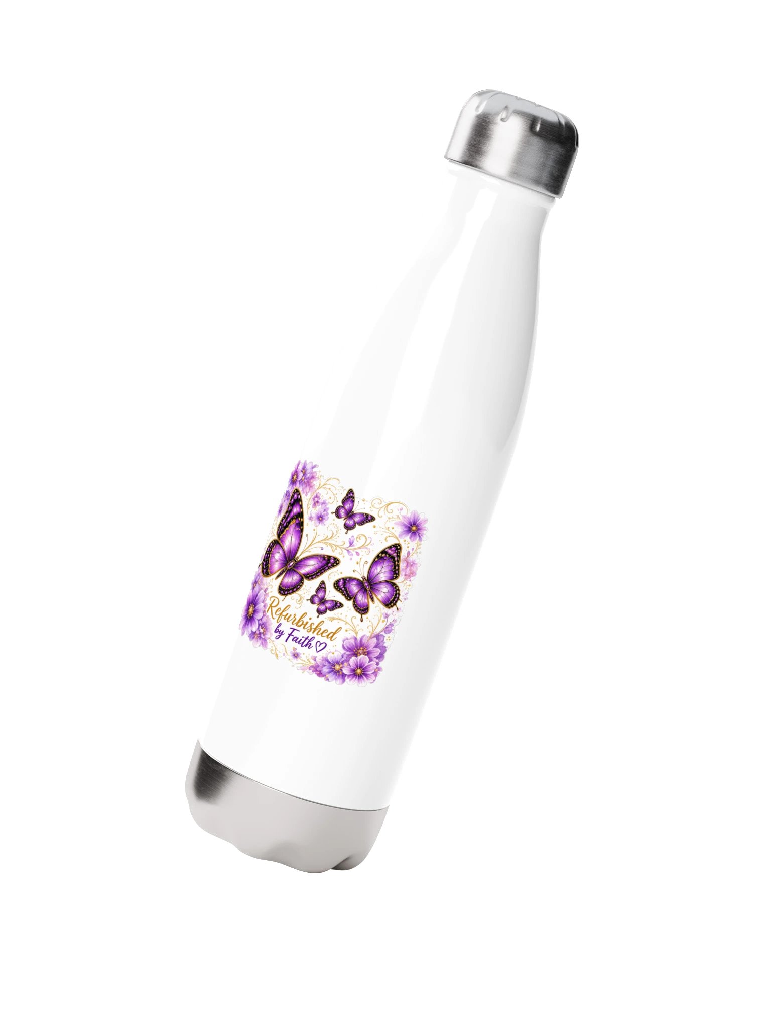 White Butterfly Floral Insulated Bottle product image (2)