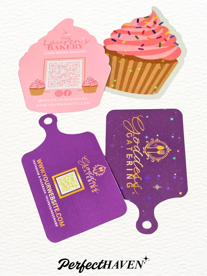 Holographic Any Shape Business Cards - Custom Shape Business Cards, die cut product image (1)