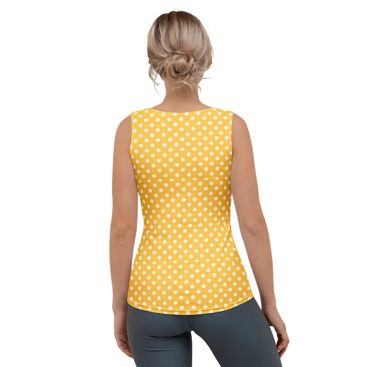 Yellow Daisy All-Over Print Women’s Fitted Tank Top product image (2)