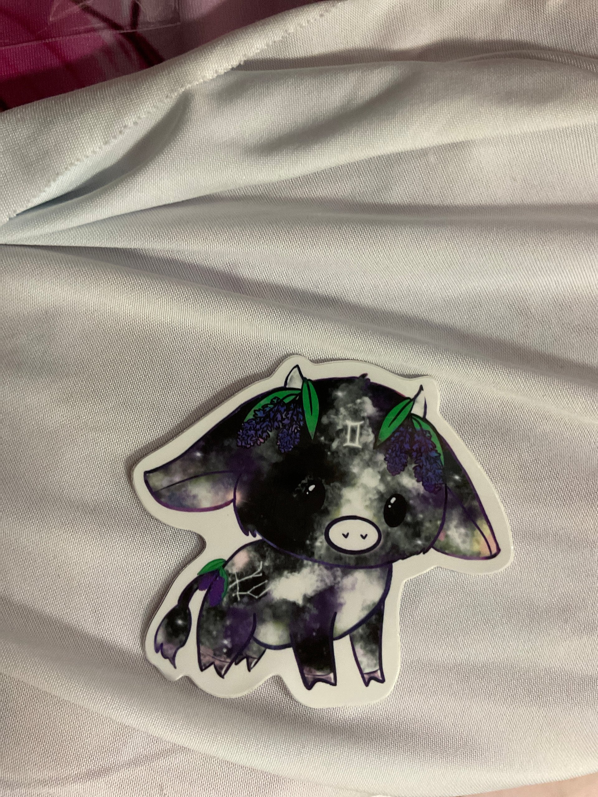 Gemini black cow sticker product image (1)