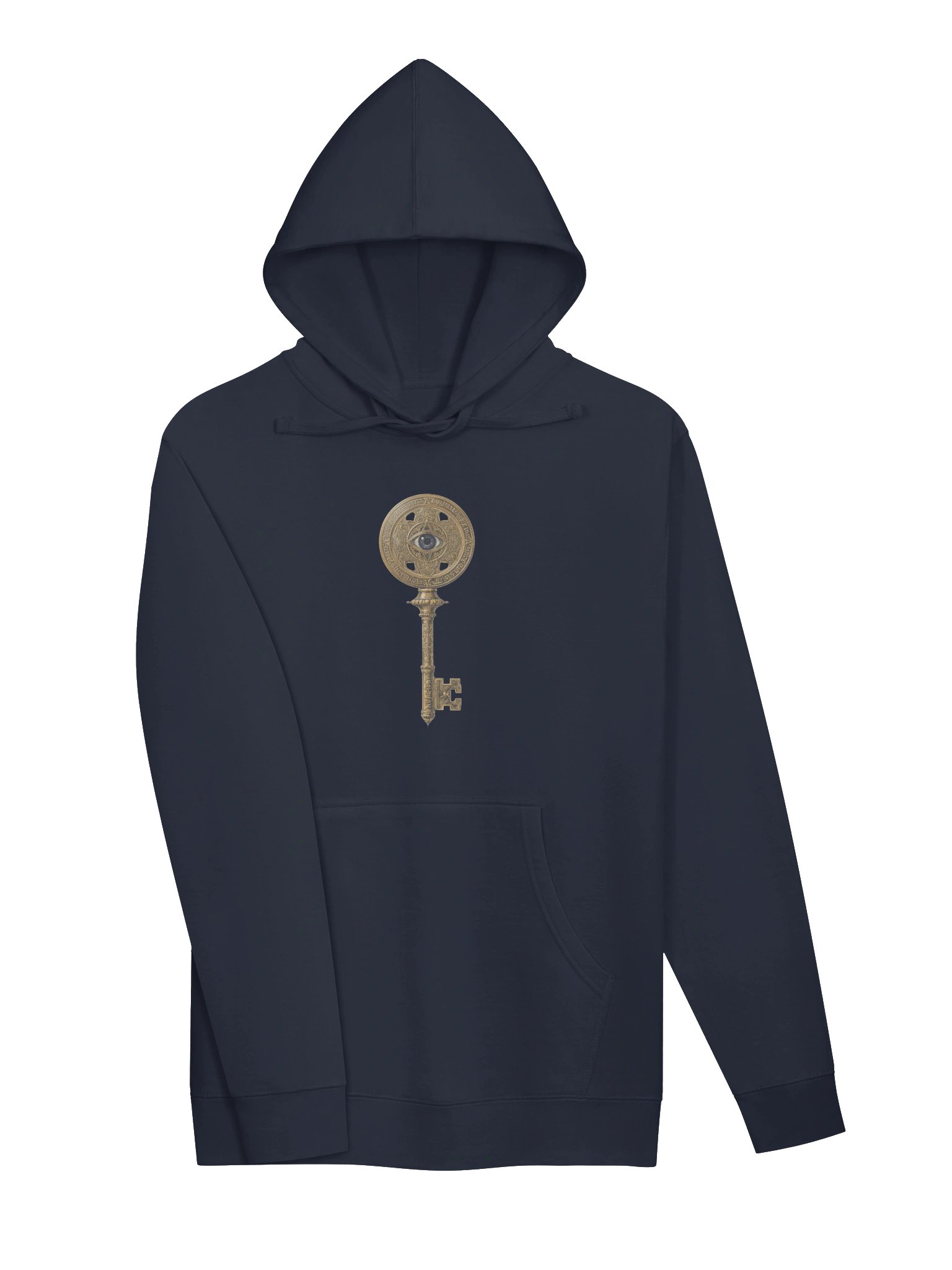 The Gatekeeper’s Key – Classic Navy Heritage Edition (Front & Back Print) | Unisex Midweight Hoodie product image (3)