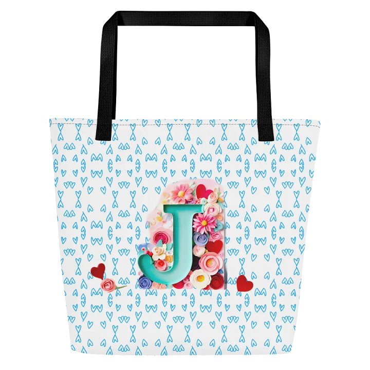 Valentine’s Monogram Letter j(4) White Tote Bag product image (1)