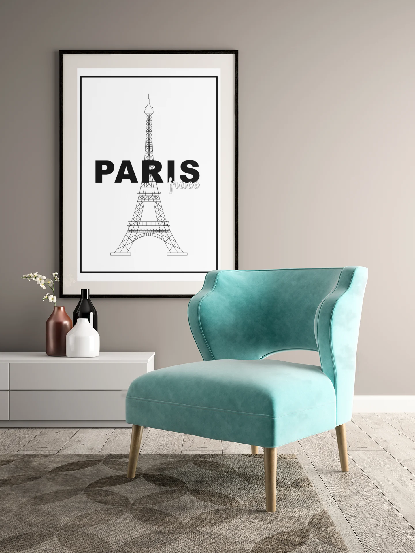 Eiffel Tower Line Art Print, Paris France Minimalist Poster, Elegant Black and White Landmark Illustration, Chic Parisian Wall Decor product image (4)