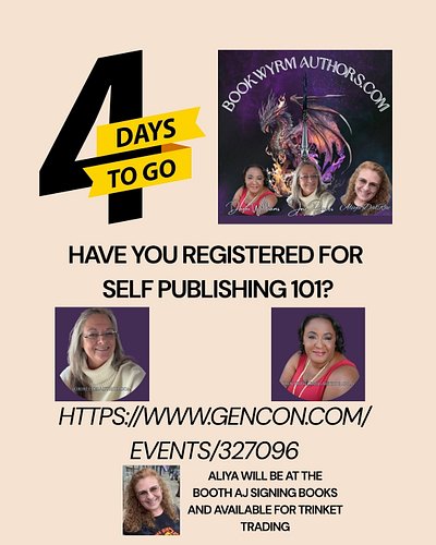 SELF PUBLISHING 101: A PUBLISHING GUIDE FOR FIRST-TIME AUTHORS
HTTPS://WWW.GENCON.COM/EVENTS/327096

 #gencon2026 #bookwyrmau...