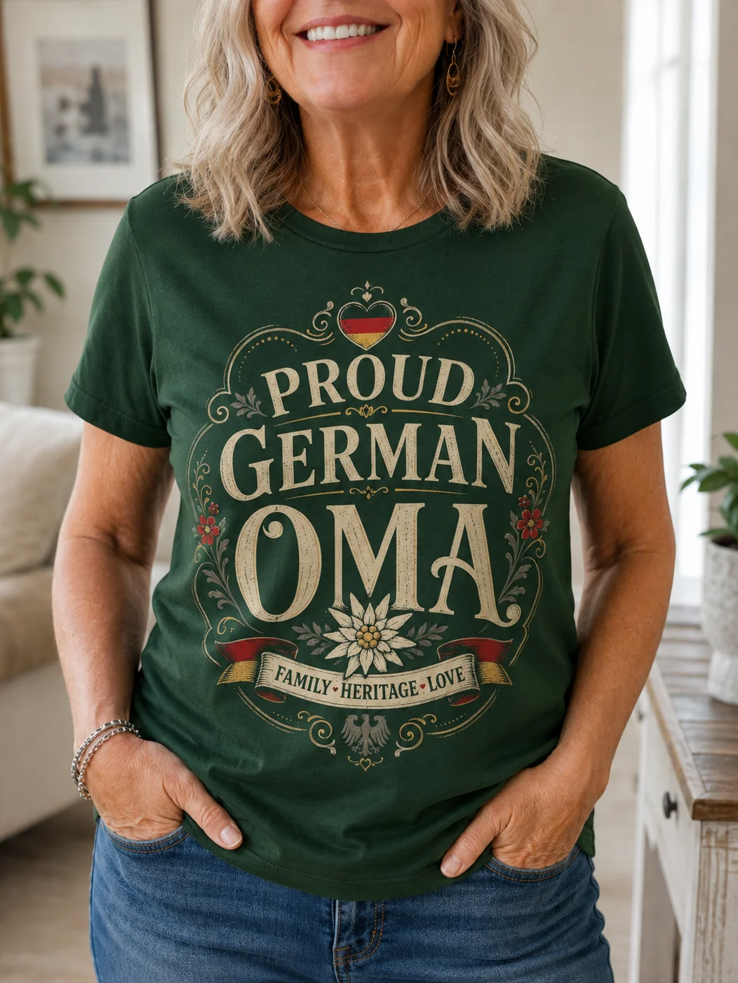Proud German Oma Vintage Floral Tee product image (1)
