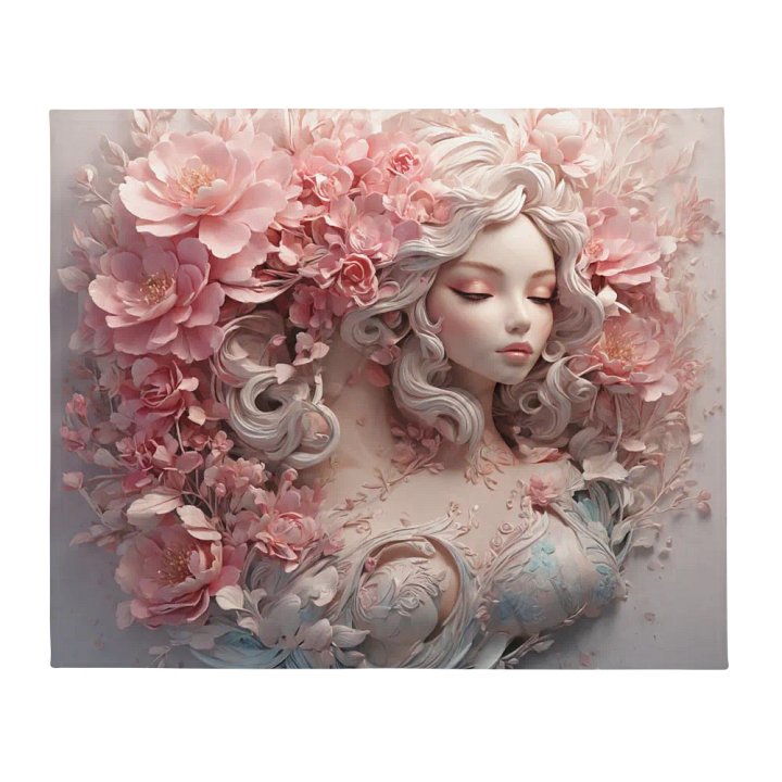 The floral girl design throw blanket product image (13)