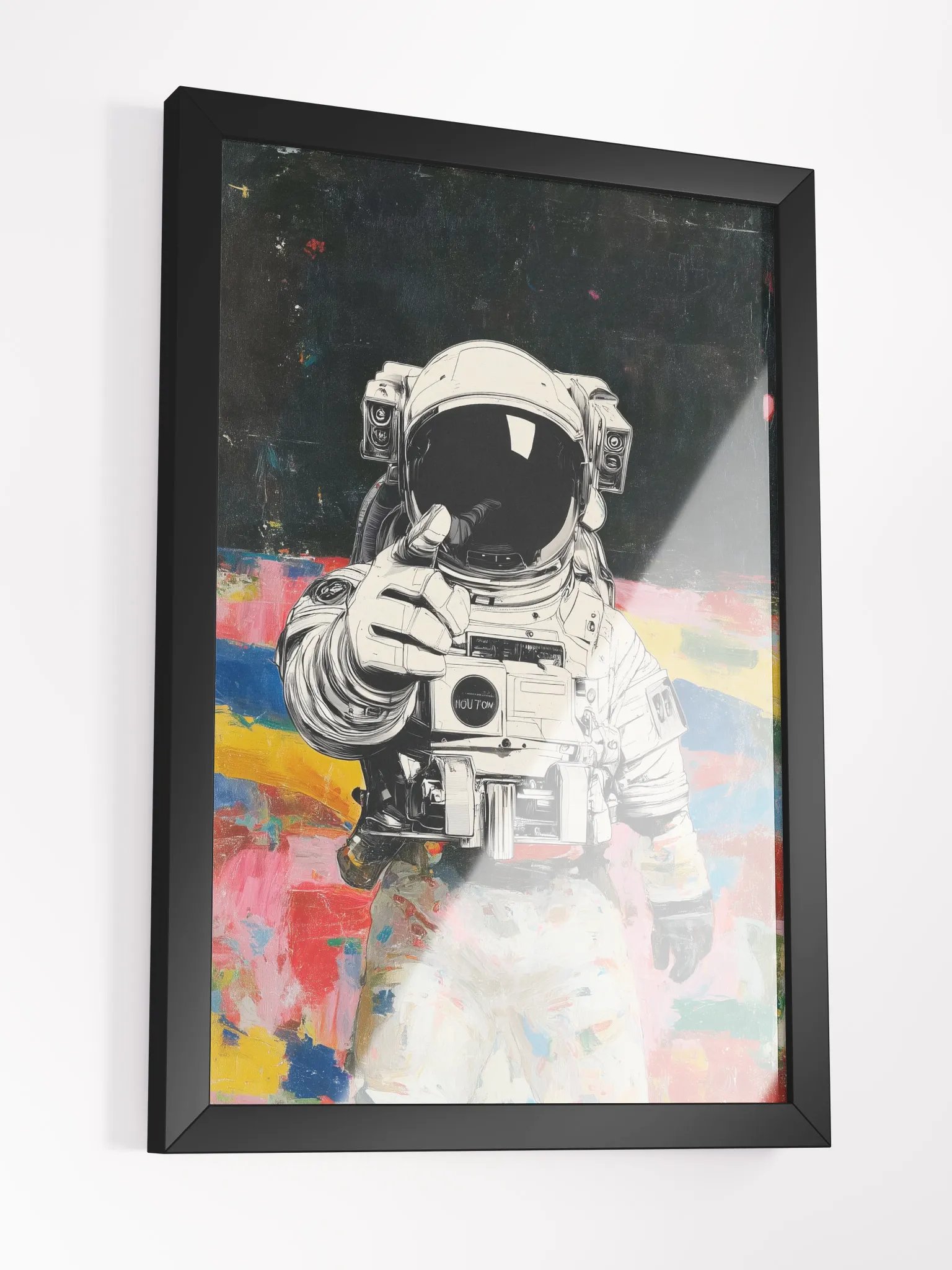Astronaut Vibrant Ayous Wood Framed Matte Poster product image (6)
