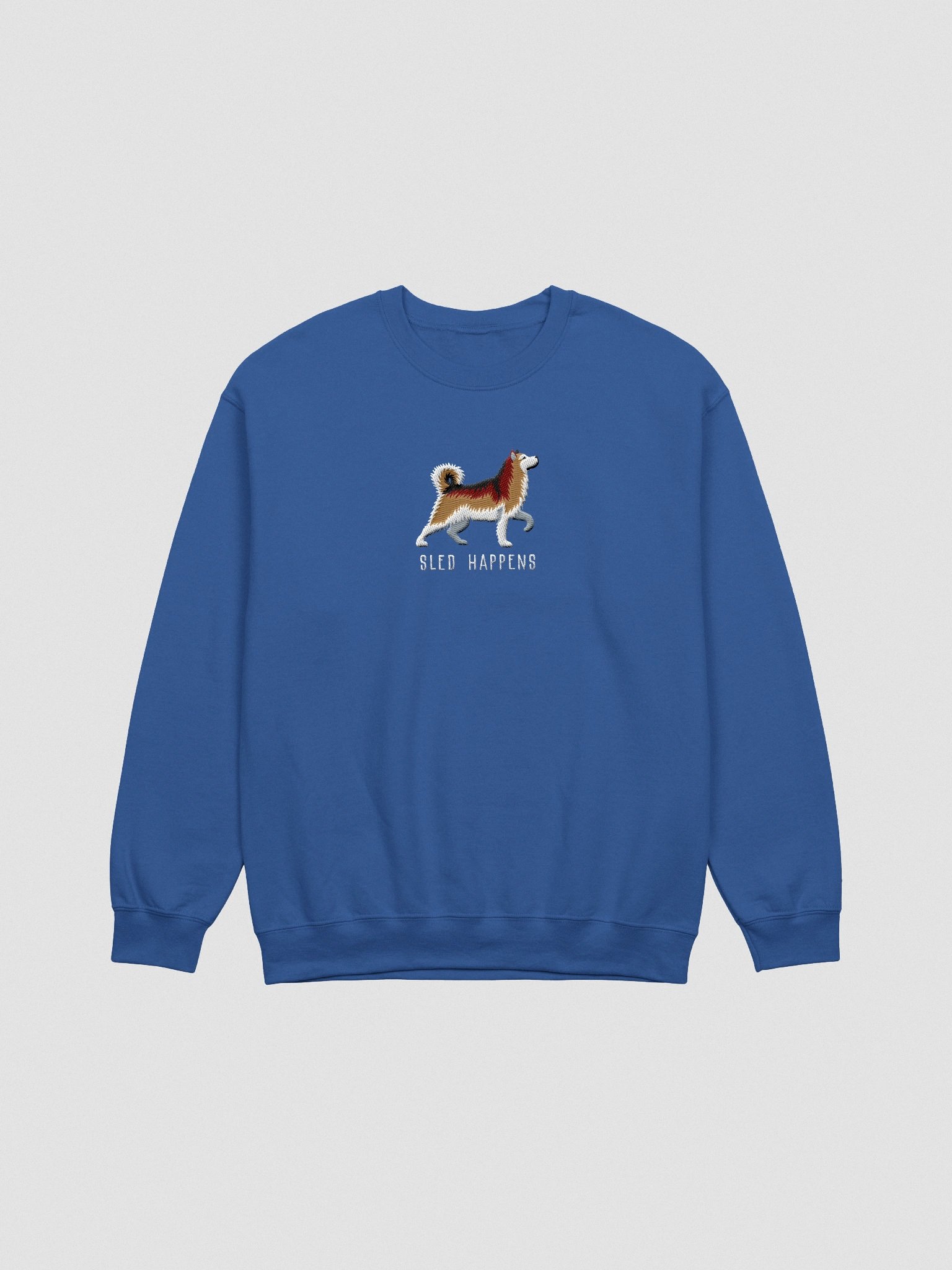 Sled Happens Sweatshirt (Embroidered) of an Alaskan Malamute(Sable) product image (4)