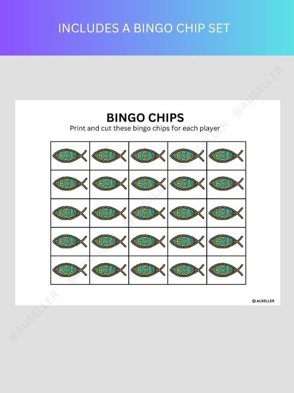 Printable Christian Bible Bingo Game Set product image (8)