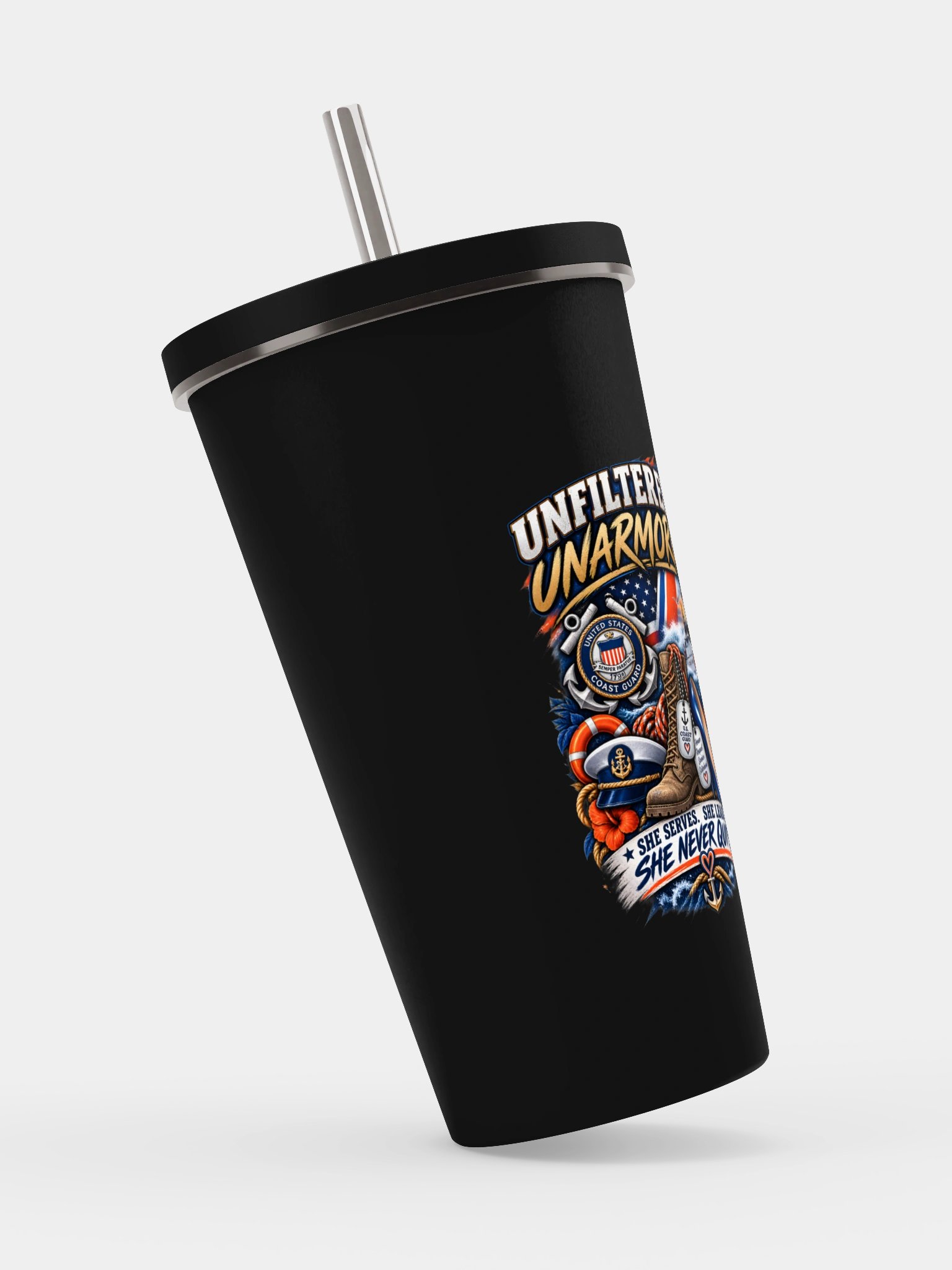 Coast Guard Tumbler - She Never Quits product image (2)